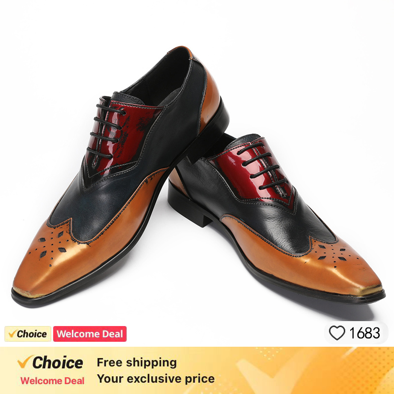 Leather Shoe Polish - 남성용 럭셔리 옥스포드 신발, 블랙 믹스