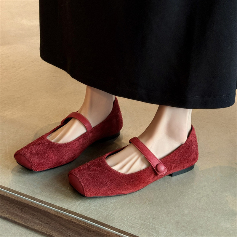 새로운 봄/가을 브러시드 소가죽 여성 신발 여성용 스퀘 - Shoe Brush 리뷰 및 가격